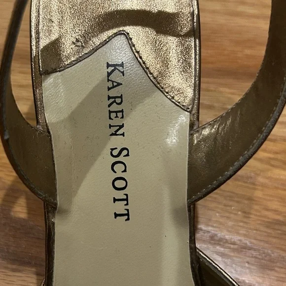Karen Scott Bronze Sling Back Heels 👠 - Picture 3 of 7